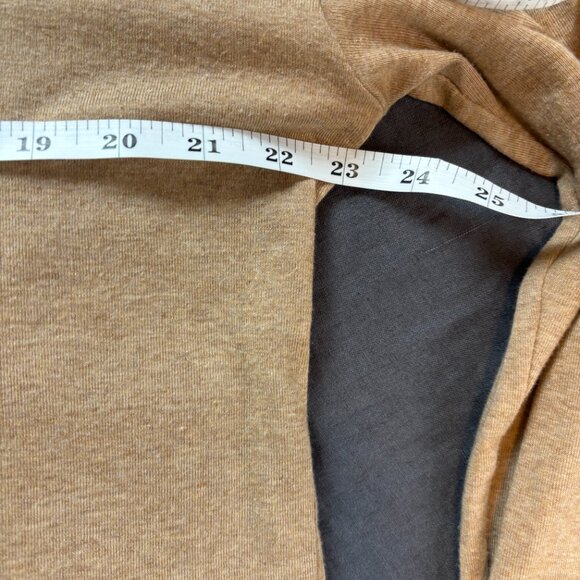 Vince Cowl Neck Top Camel Relaxed Cotton Modal Drop Shoulder Size L - Picture 5 of 6